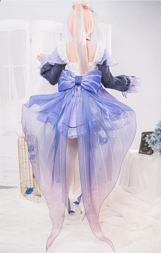 Lavender Sangomiya Shinkai Maid Costume, Halloween Costume, Christmas Costume, White, Size S