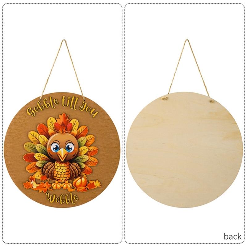 Harvest Themed Turkey Front Door Sign Seasonal Plywood Decoration for Entryway Stylish Thanksgiving Party Supplies