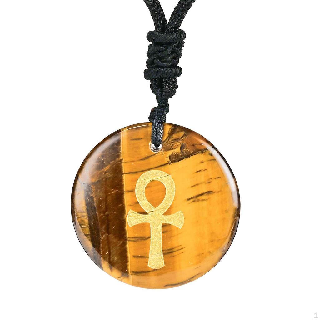 30mm Diameter Round Necklace Pendant Ancient Egyptian Ankh Cross Fashion Jewelry Talisman