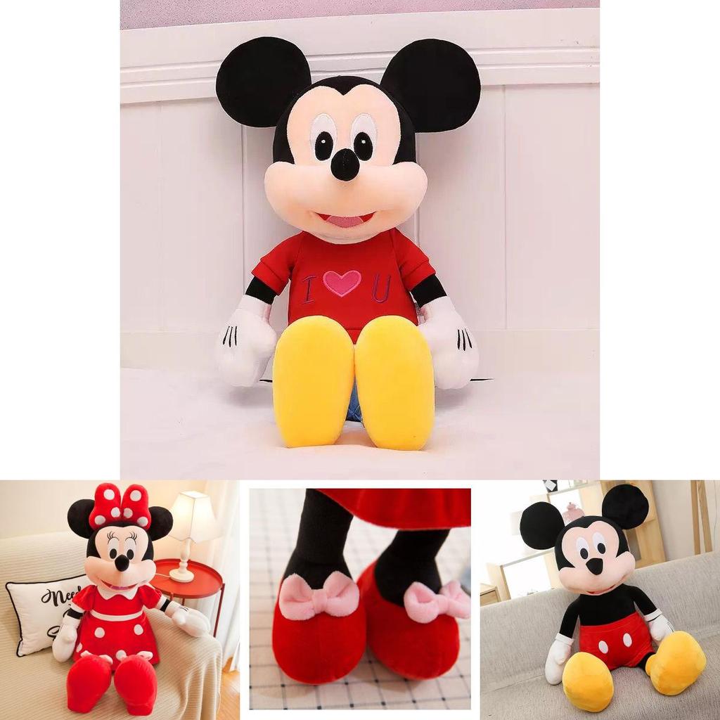 Adorable Mickey Mouse And Minnie Plush Dolls Perfect For Kids Birthday Celebrations