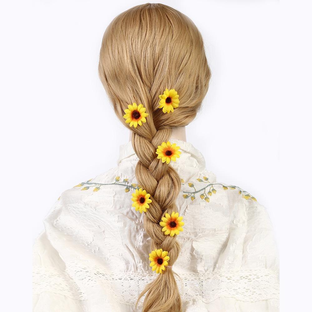 6Pcs Headwear Small Flower Hairpins Cute Daisy Side Hairpin Sweet Hair Duckbill Hair Clip  Girls