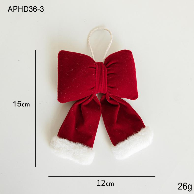 

Большие банты из красного бархата, DIY подвески для рождественских елок, рождественская гирлянда, подвесные украшения, товары для украшения дома и новогодней вечеринки Small