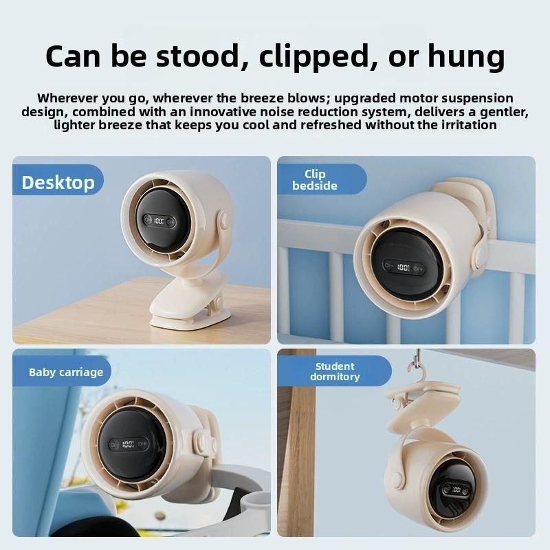 Ventilador de escritorio portátil USB con clip, ventilador de refrigeración silencioso con aromaterapia