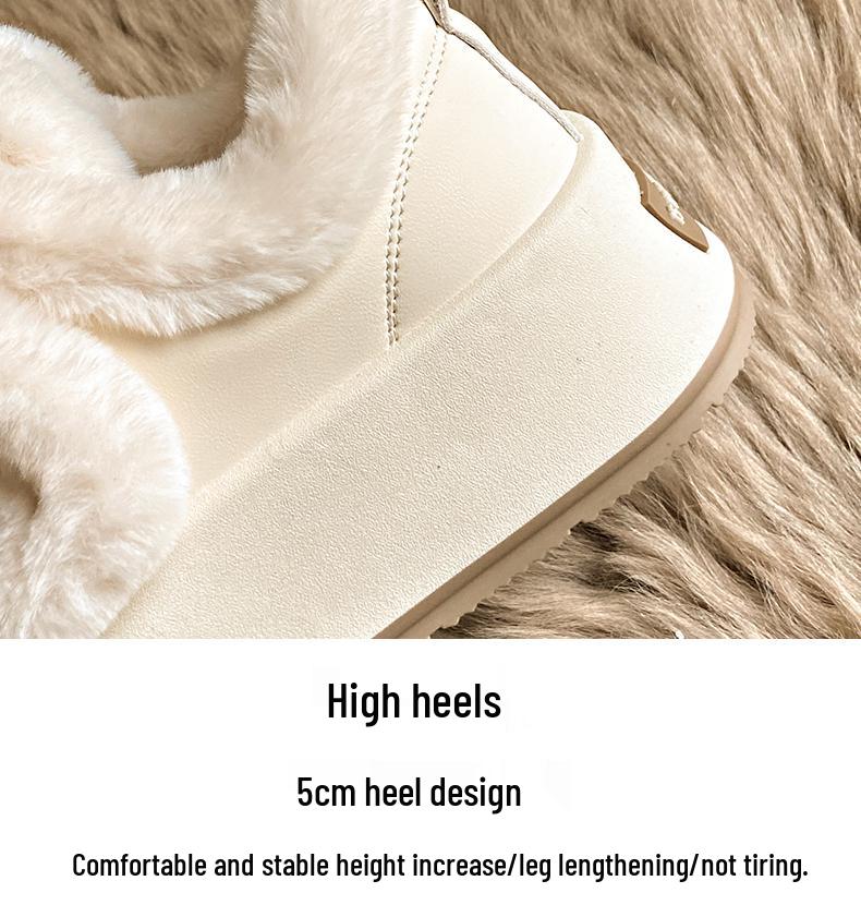 Women's Cotton Shoes Winter 2024: Soft-Sole Plus Velvet White Sneakers with Magic Stickers, Size 34.
