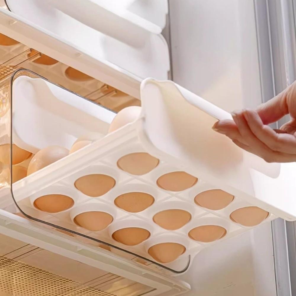 Transparent Egg Storage Box Plastic Kitchen Organizer Rack Sealed Kitchen Egg Box  Kitchen Storage