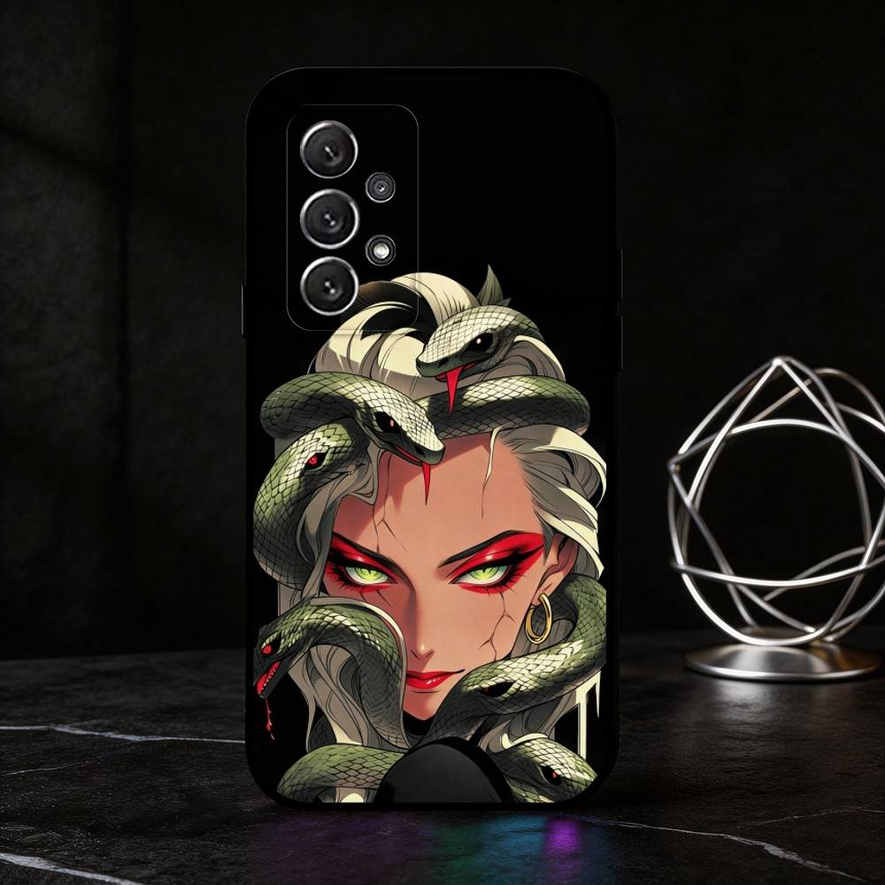 

C-Cartoon medusa phone Case For Samsung S25,24,21,22,23,30,Ultra,20,Plus,Fe,Lite,Note Soft Black Cover Samsung S25Plus