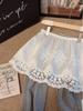 Korean High Waist Lace Mini Skirt - Women's Spring White Layered Design