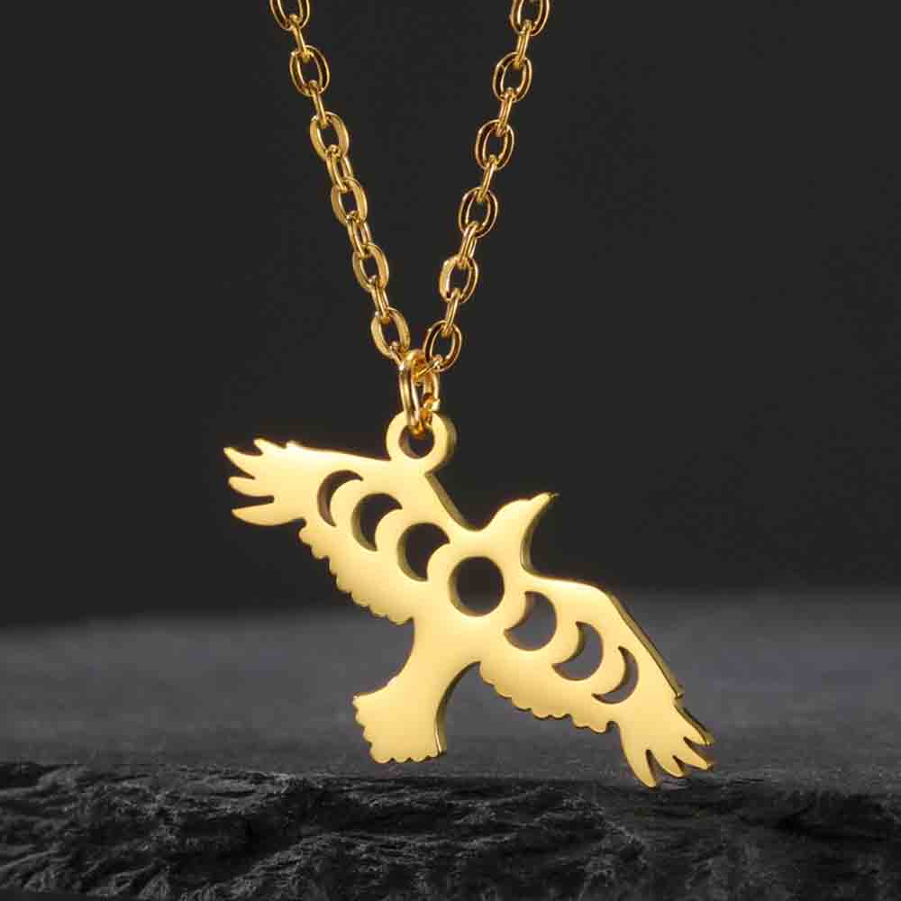 My Shape Punk Eagle Head Pendant Necklaces Stainless Steel Animal Bird Bald Eagle Charms Neck Chain Choker Jewelry Men’s Gifts