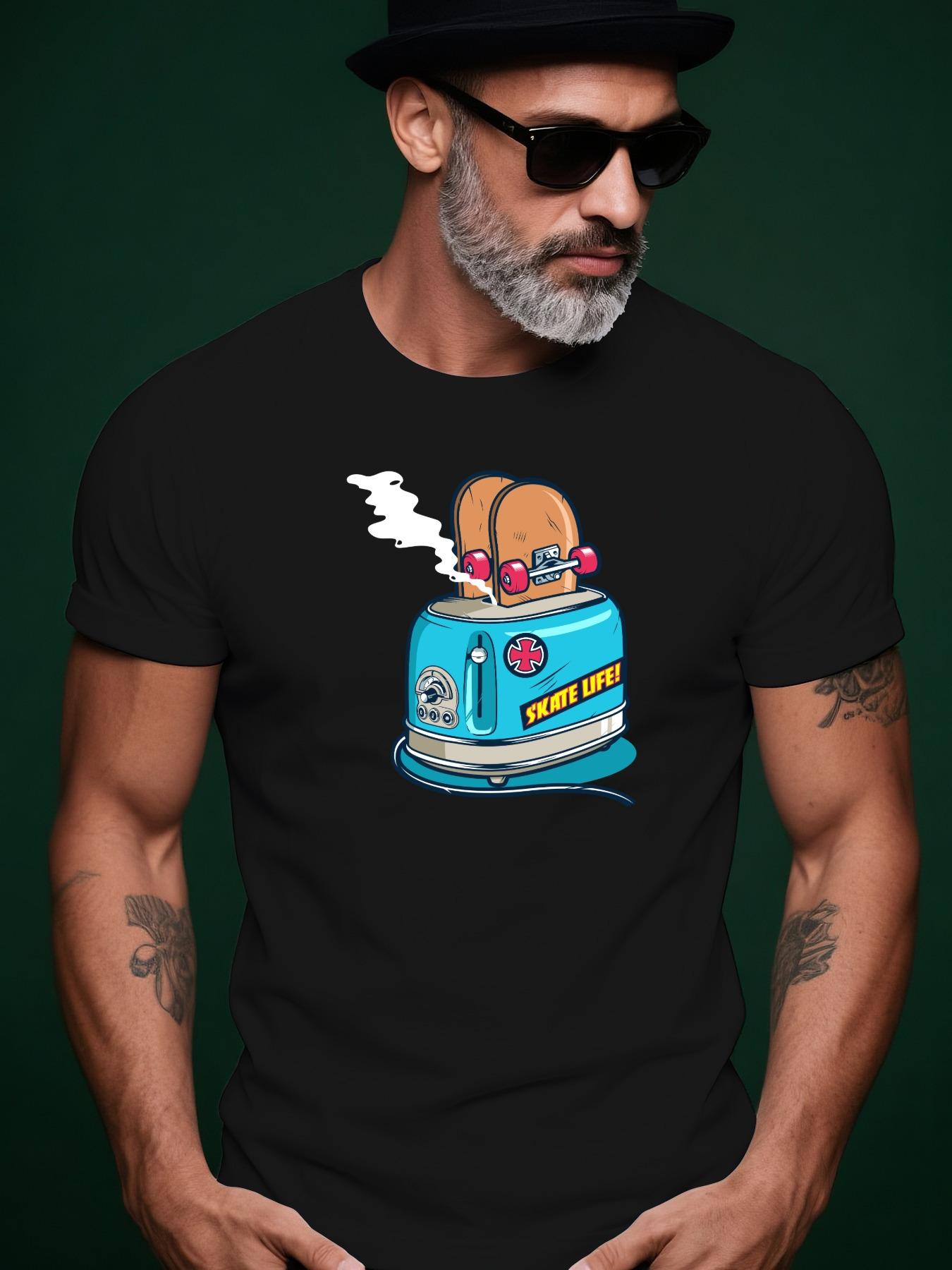 Funny Toast with Skateboard Graphic Tshirt - Lightweight ... XXL