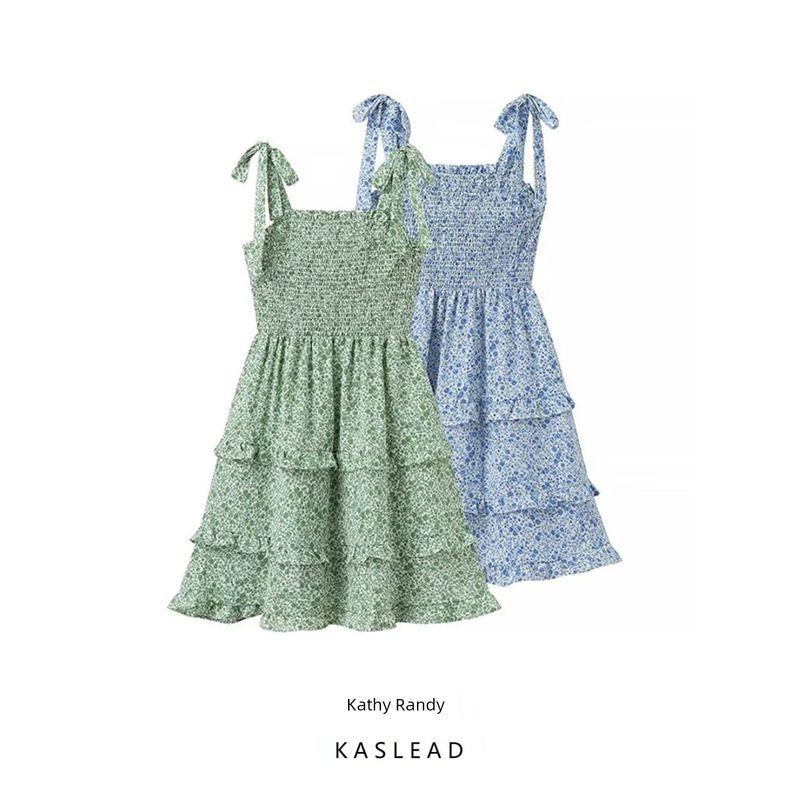 Kaslead New Arrival Women's Clothing Fashion Style Fashion Casual Minimalist Laminated Floral Short Dress