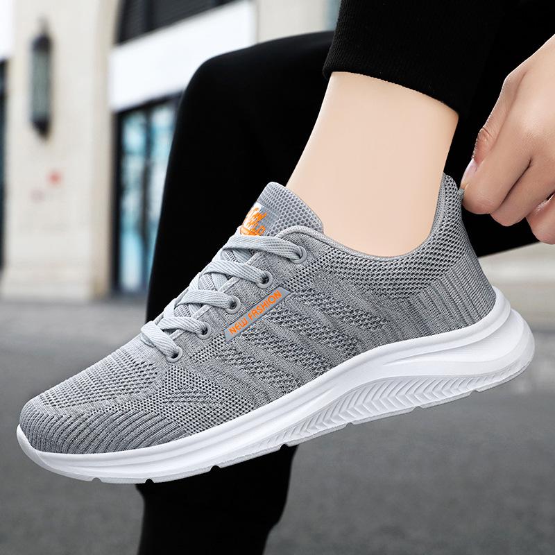 Men's Versatile Pure Black Breathable Sports Shoes - Casual Summer Footwear