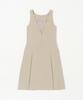Plack Woman Front Pleated Maxi Dress Beige