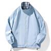 Trendy Cross-Lattice Double-Sided Spring/Autumn Cool Streetwear Jacket with Stand Collar
