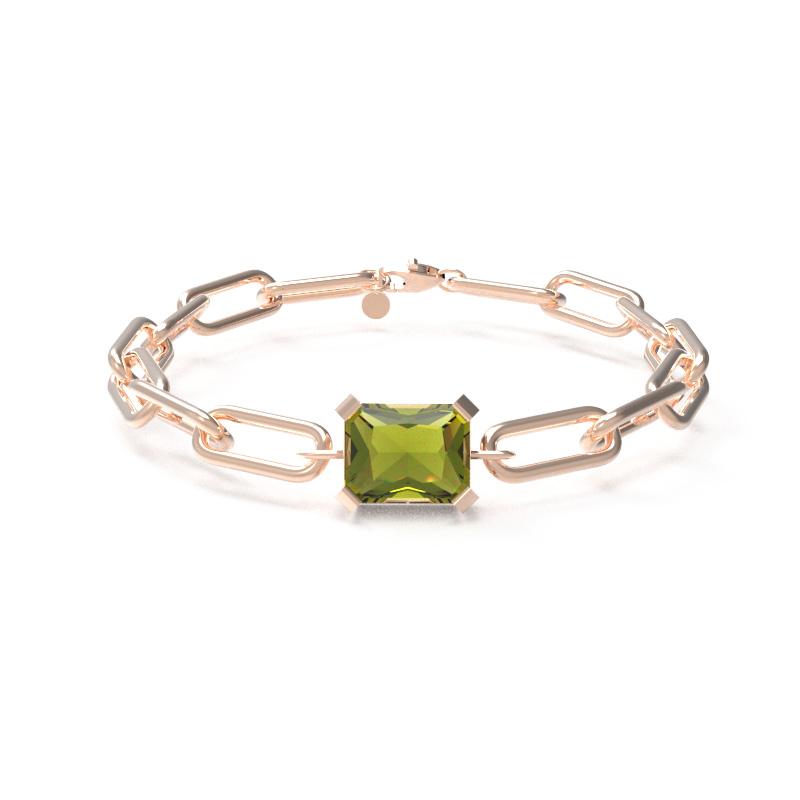 Custage Heritage Peridot Emerald Cut Main Chain Bracelet