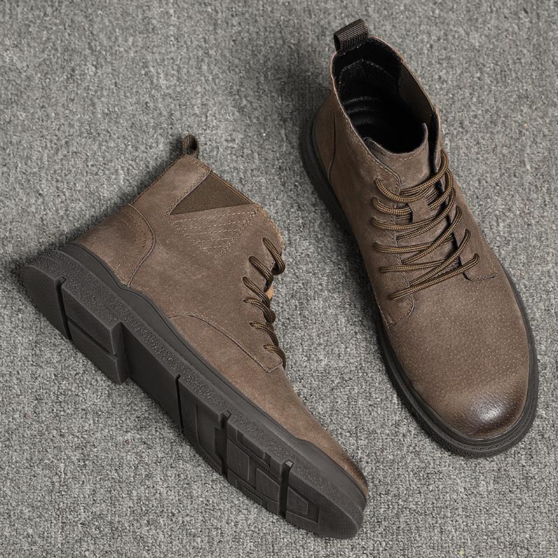 Fashion Men Chelsea Boots Classic Suede Leather Business Ankle Boots Autumn Winiter New Italian Designer Casual Shoes Men Botas