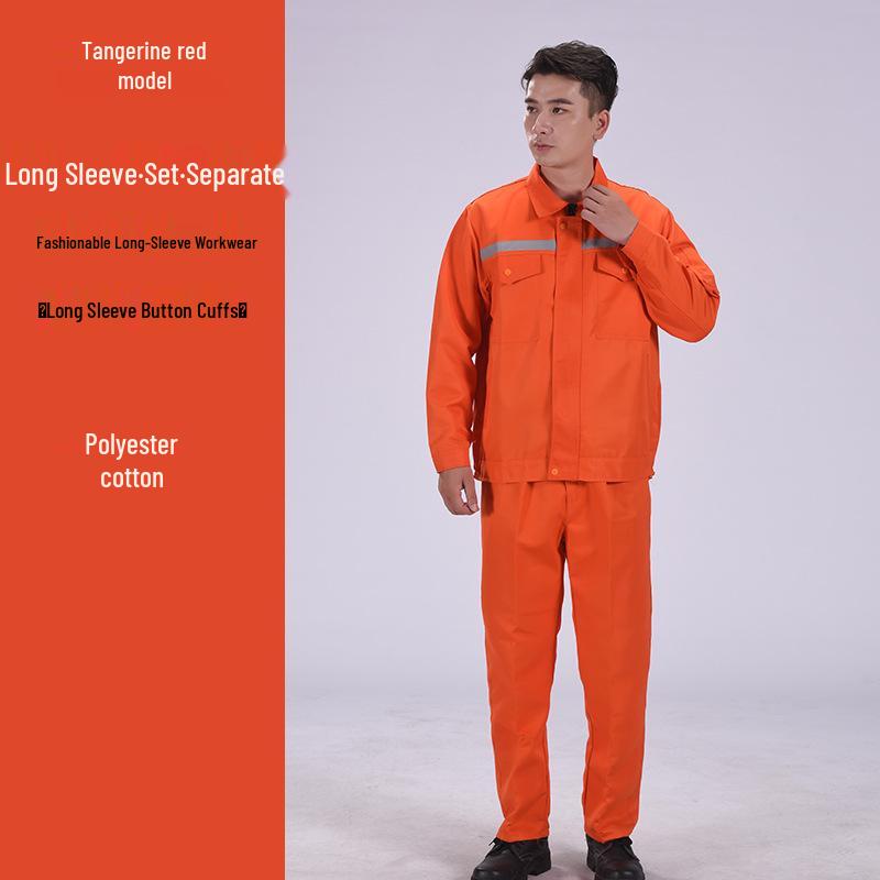 Men's Long Sleeve Workwear Set: Durable Labor Protection, Auto Repair & Site-Ready Uniform