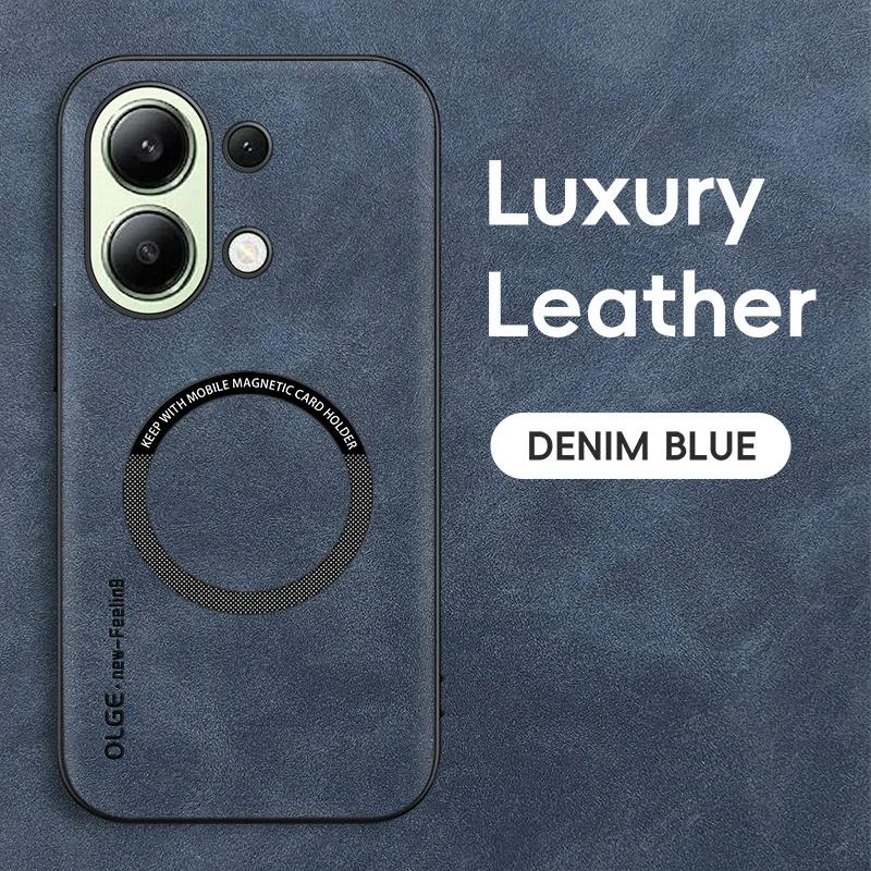 Magnetic Retro Leather Soft Case For Xiaomi Redmi Note 13 Pro Plus Note13 4G 5G 13R Wireless Charging Phone Case Cover