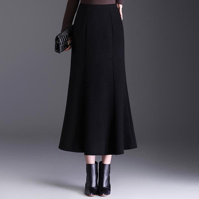 2025 Winter Long Woolen High-Waisted Fishtail Pencil Skirt
