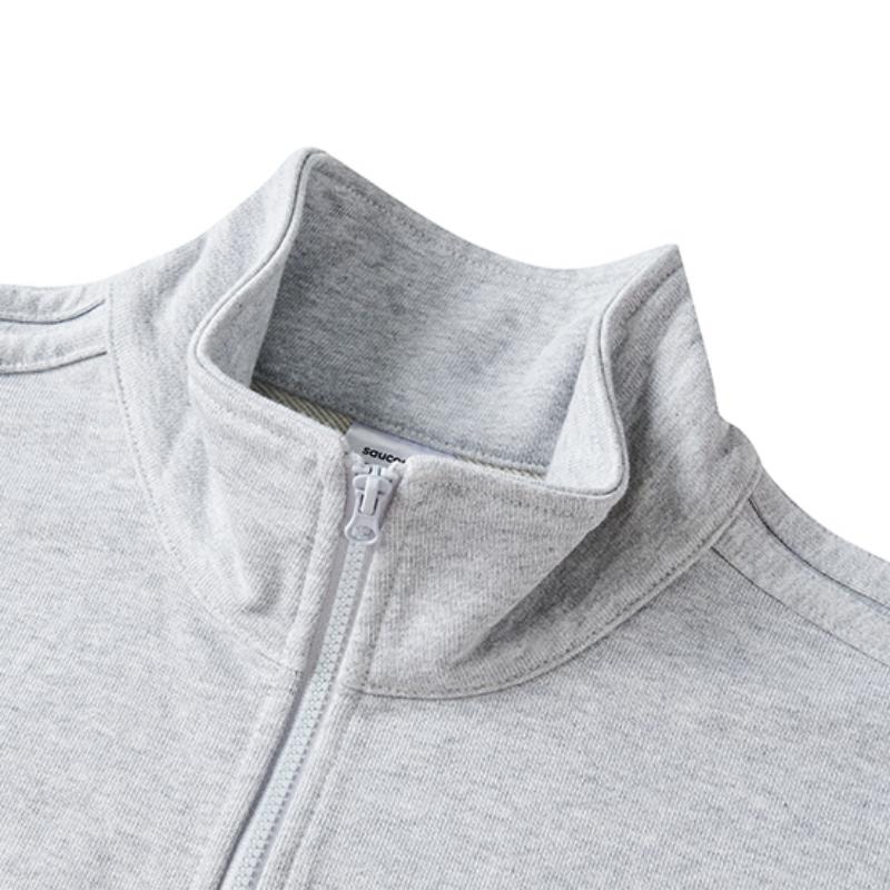 SAUCONY Solid Color Stand Collar Sports Jacket Women Jackets White Floral Gray SC1230017DY-MG28