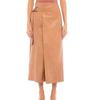 Stylish New Tan Women's Handmade Pure Lambskin Leather Formal Party Wear Skirt
