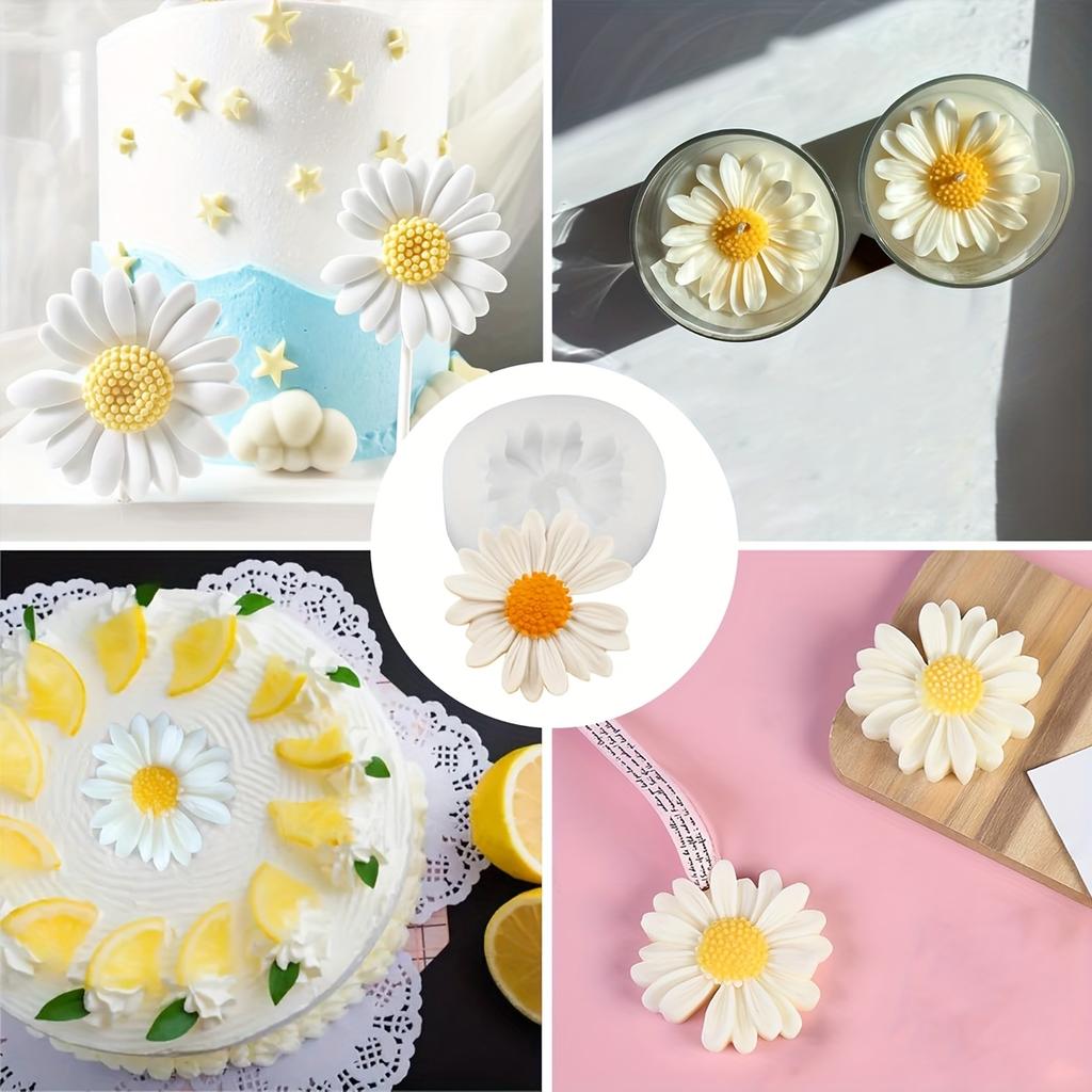 1pc 3D Daisy Flower Silicone Candle and Plaster Mold - DIY Resin and Clay Crafting Supplies