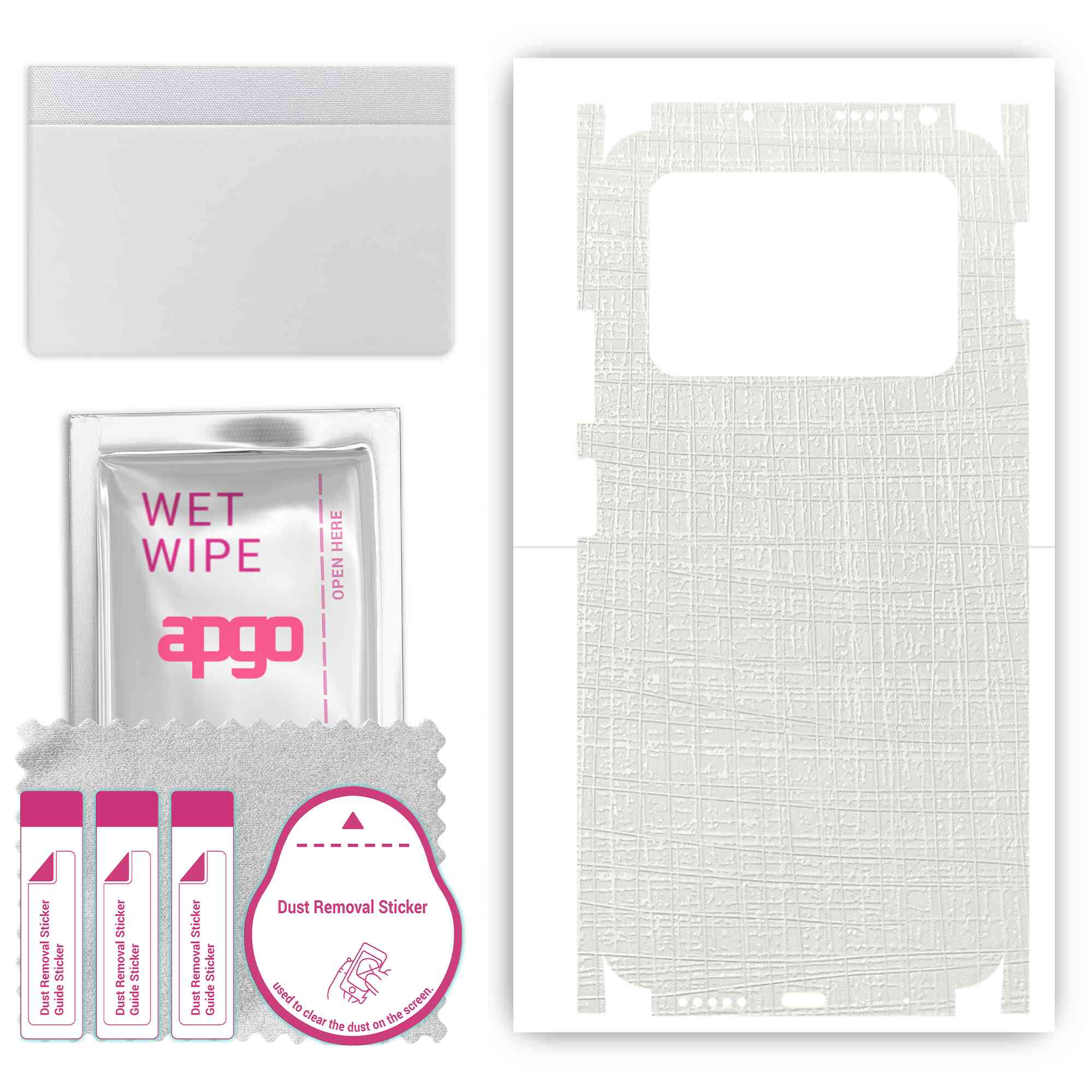 

apgo Protective Skin Sticker for the back+sides compatible with Xiaomi Poco M4 Pro, Full Wrap Film, Foil, Vinyl - Pattern White Fabric