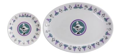 Ensemble de plats Moomin Sauce soja Série chinoise Snufkin Micro-ondes et Lave-vaisselle Fabriqué en 2 pièces (Plat Gyoza, Plat) - Marchandise, Coffre-fort, Japon, MM5703-324P
