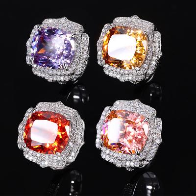 Bijoux Fond Cuivre Plaqué Or Coupe Nid d'Oiseau Simulation Coloré Trésor Tempérament Bague Pendentif Femelle 14 * 16