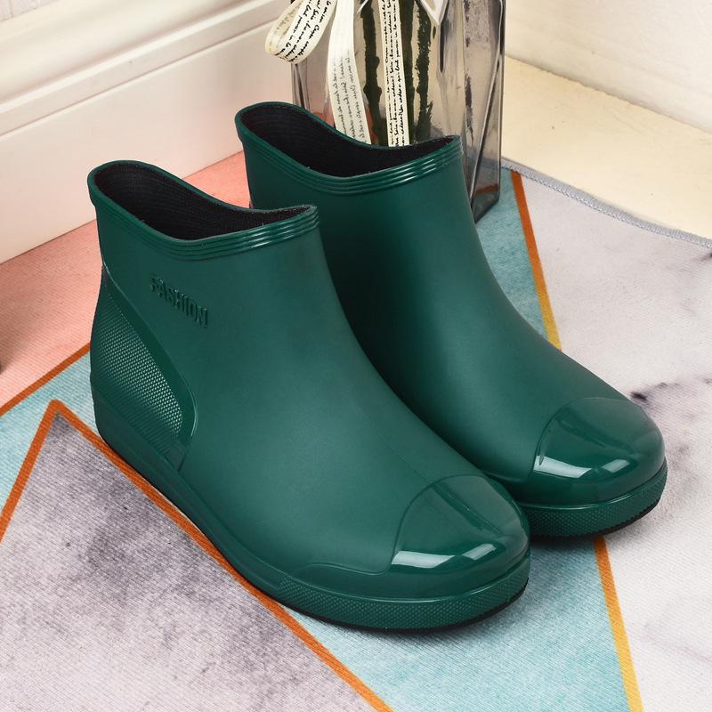 Rain shoes low-top rain boots short tube non-slip velvet water boots thermal cover shoes comfortable wear-resistant youth comfortable