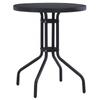 Day and Night - Day and Night Steel and Black Glass Garden Table 60 Cm