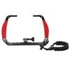 Underwater Diving Rig Tray Mount Silione Anti Slip Grip Stabilizer with 2 Cold Shoe 1Celsius4in 3Celsius8in Screw Hole Action Camera Accessory for Ins