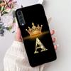 For LG Velvet 4G 5G UW Back Cover For LG Velvet 5G UW Case Fashion Luxury A-Z Letters Crown 2D Painted Soft Black Phone Case