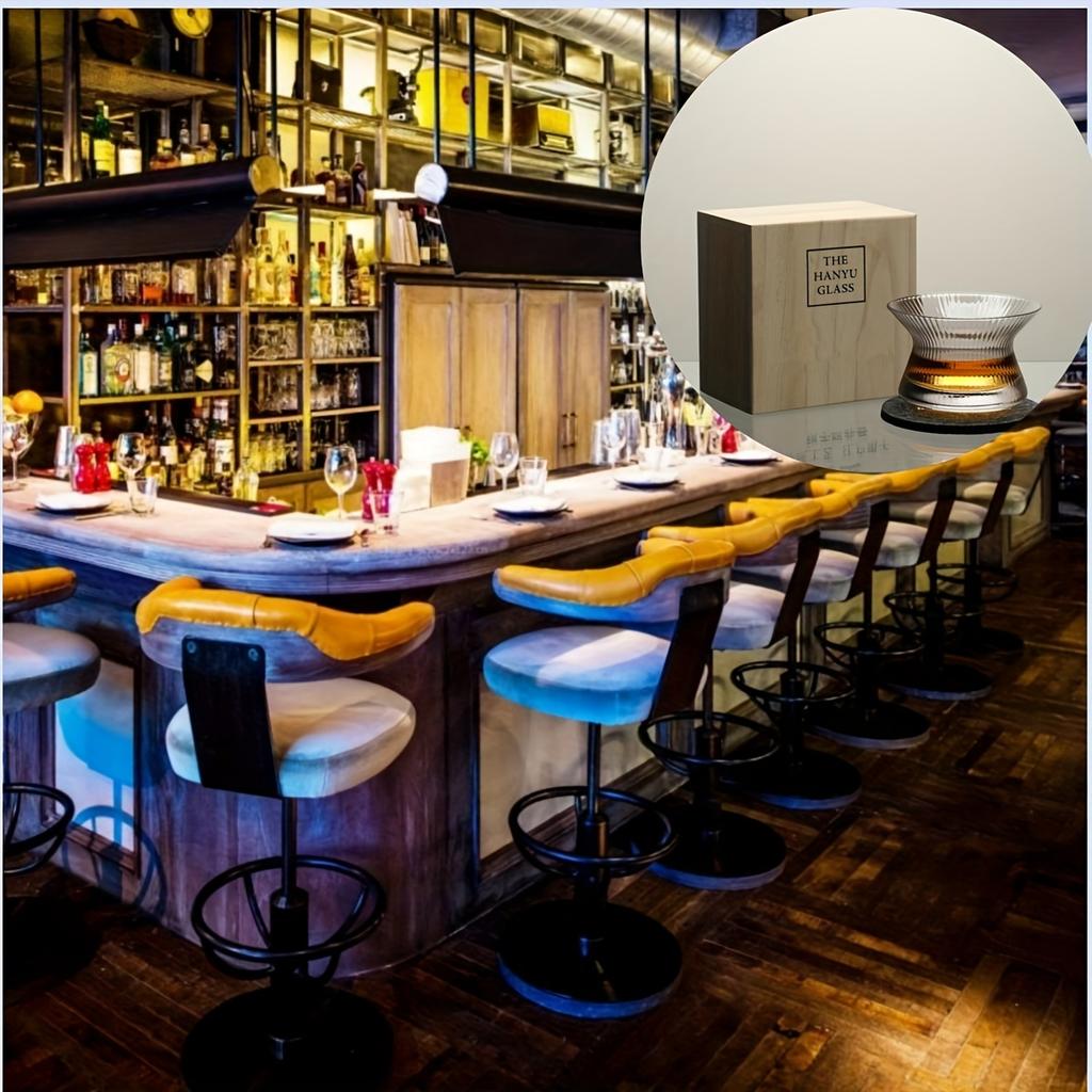 1pc Limited Set HANYU Whiskey Glass Retro Crystal Wine Glass Creative Rotating Whiskey Tasting Glass Cognac Brandy Glass Soju Sake Bowl For Bar