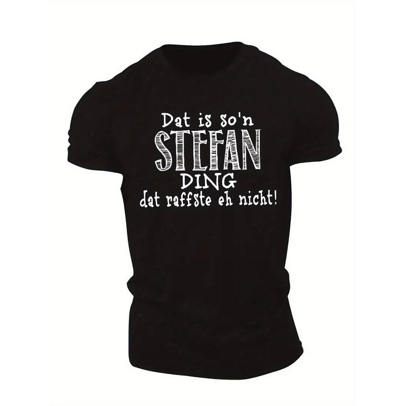 

Stefan Crinkle Plus Size Men S Tee New Summer Style, Round Neck, Relaxed Fit, Oversized, Cool, Casual, and Fashionable 4XL чорний