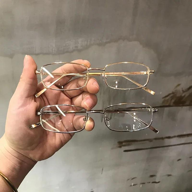 Occhiali Vintage con Montatura in Metallo Mezza Montatura Stile Y2K Decorazione per Feste Senza Lenti Accessori Fotografici per Donna Montature De Lentes Mujer
