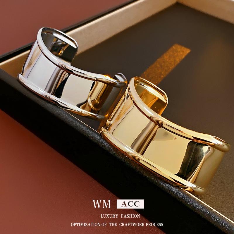 Cold Style Metal Irregular Opening Bracelet, Niche High-end Bracelet, Exaggerated European and American Bracelet