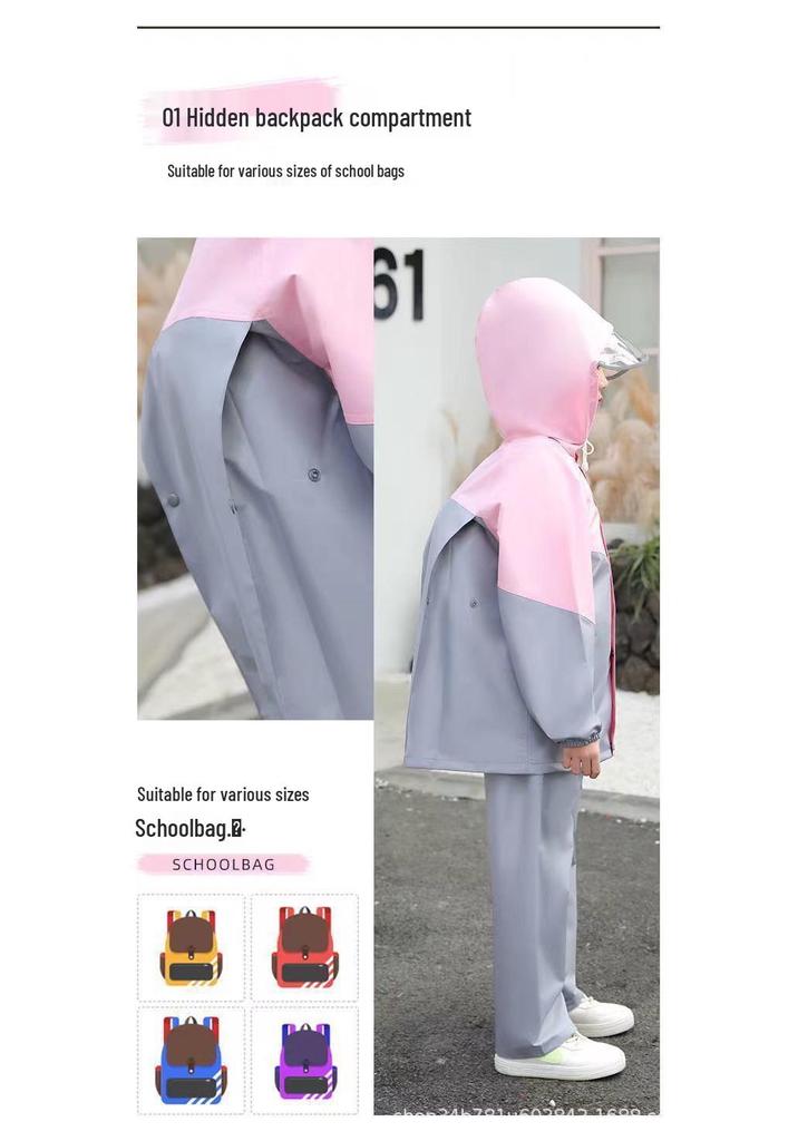 Set Impermeabile Giacca e Pantaloni per Bambini da Medi a Grandi - Ideale per Andare a Scuola e Andare in Bicicletta