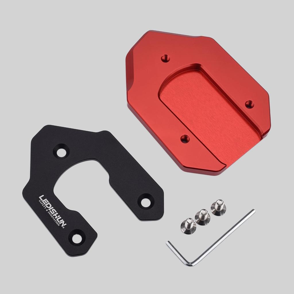 LEDISHUN Motorcycle Side Stand Plate for Kawasaki Vulcan S (2016-2024) (Red)
