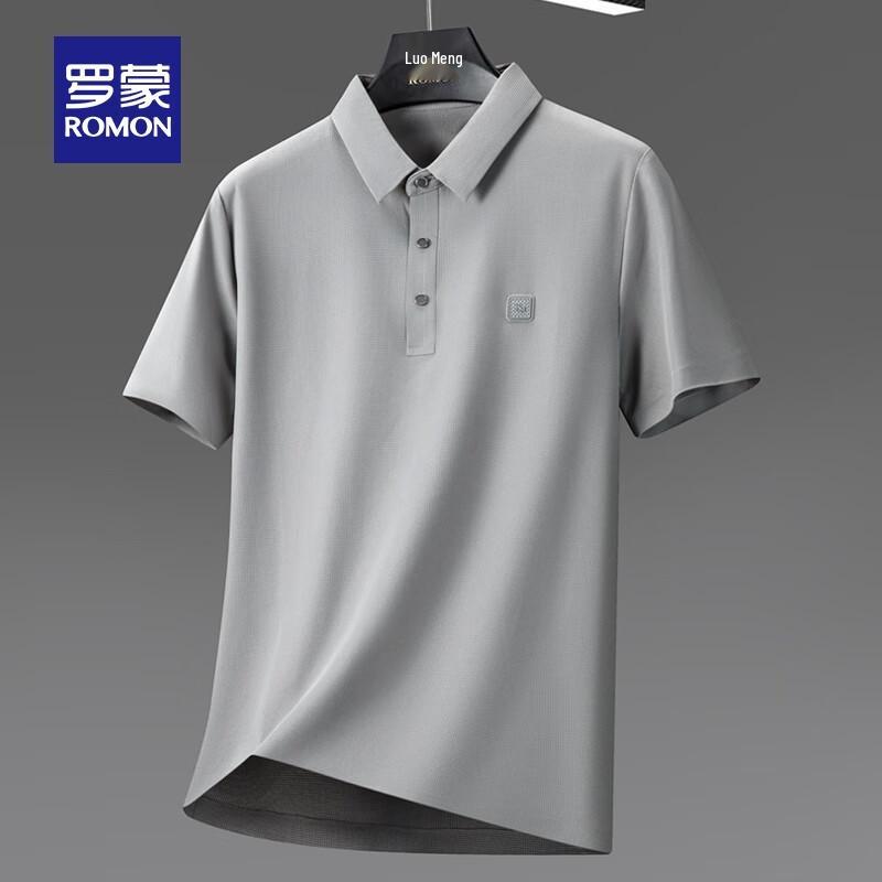 Romon Men's Waffle High-Elastic Ice Silk Short Sleeve T-Shirt