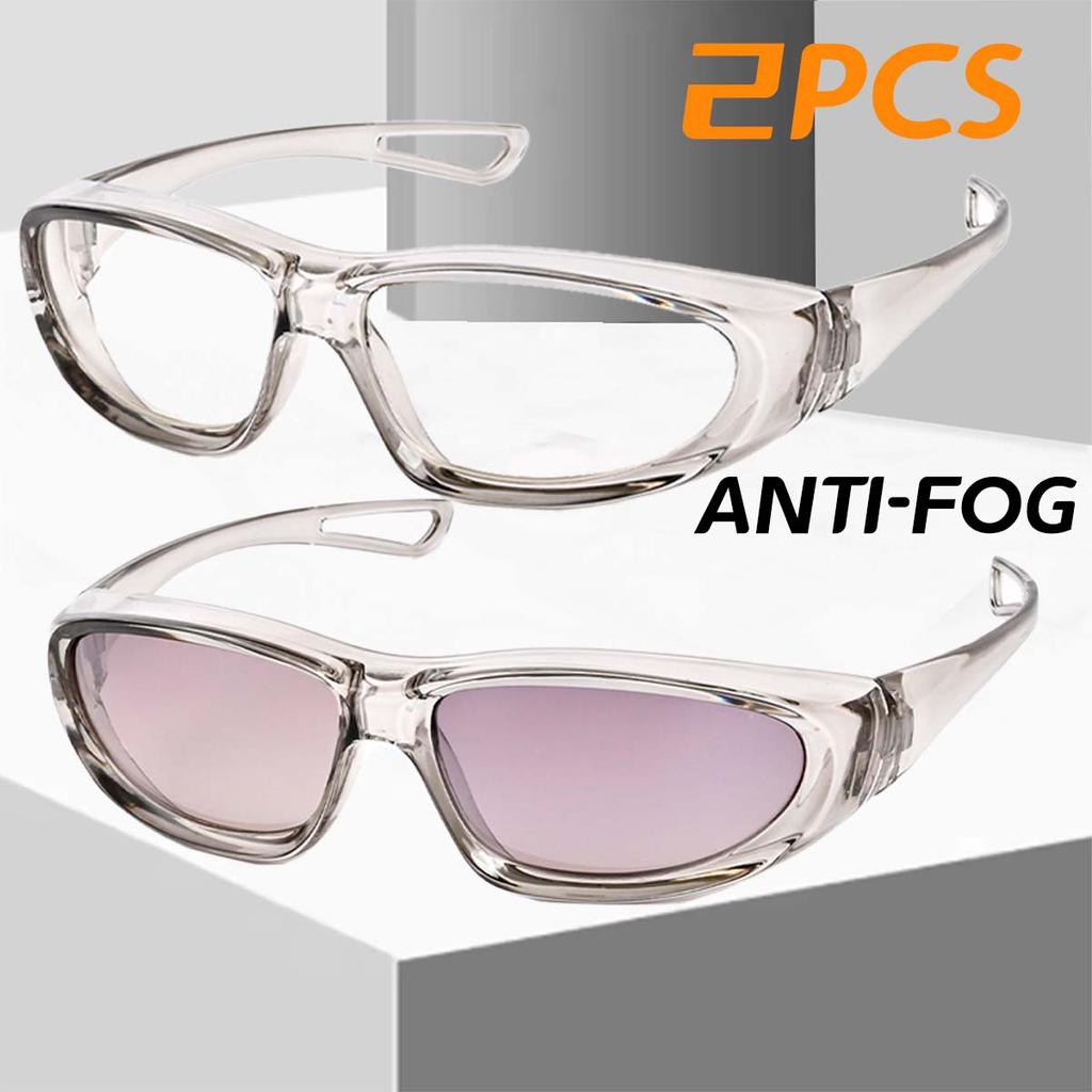 2PCS Anti Blue Light Glasses Transparent Sand-proof Anti-shock Biking Safe Goggles for Men & Women