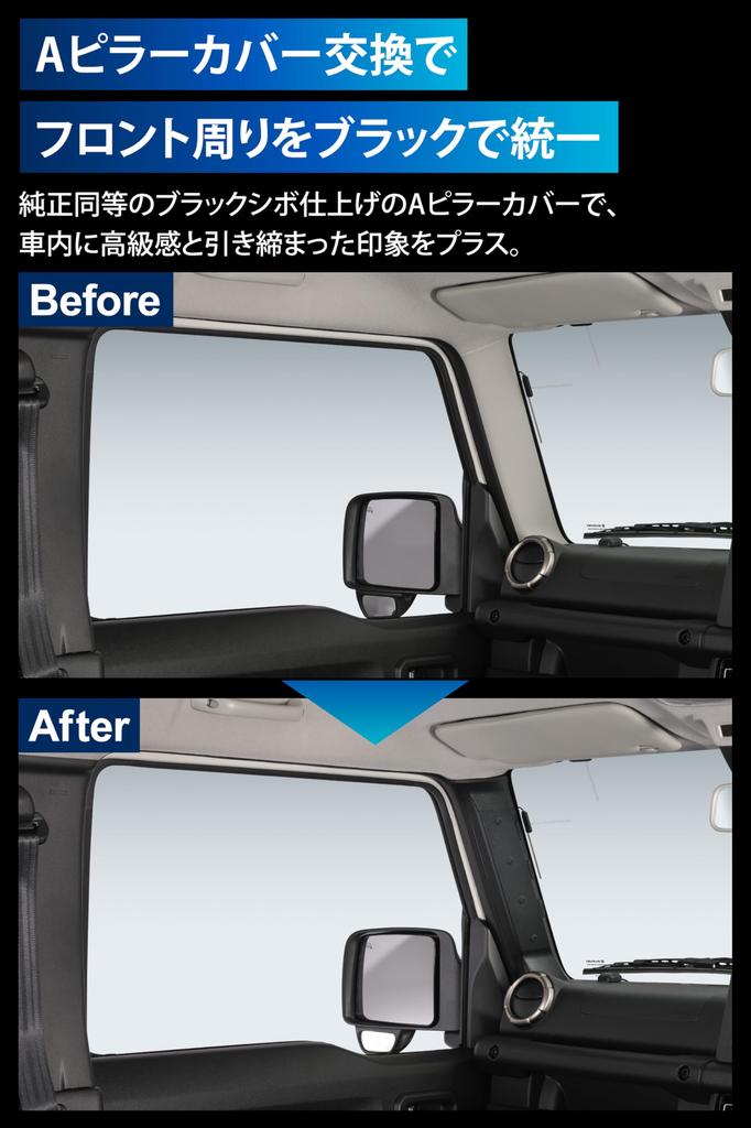 Carmate Jimny Abdeckungsset mit Kamera-Schraube zur Befestigung von Action-Smartphone Schwarz Strukturiert Kompatibel mit Jimny Jimny Sierra Jimny Nomad Zierleiste