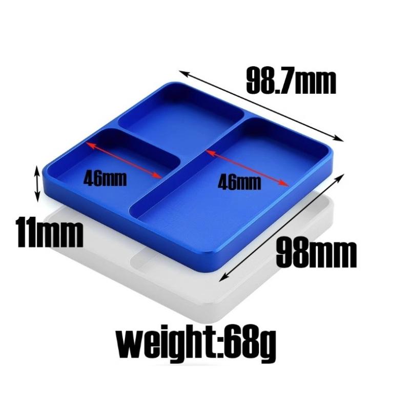 RS 98*98*11mm CNC Aluminium Magnetic Screw Tray Nut Gasket Storage Tool for RC Car Boat Airplane Model