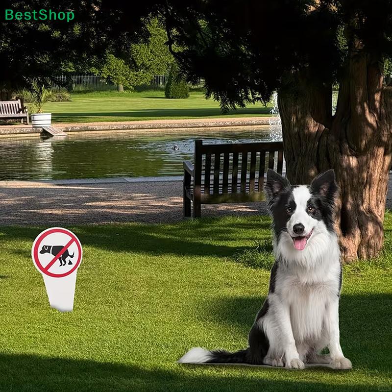 "No Dog Poop" Plastic Sign No Pooping Warning Yard Sign Garden Stake Outdoor Waterproof Warning