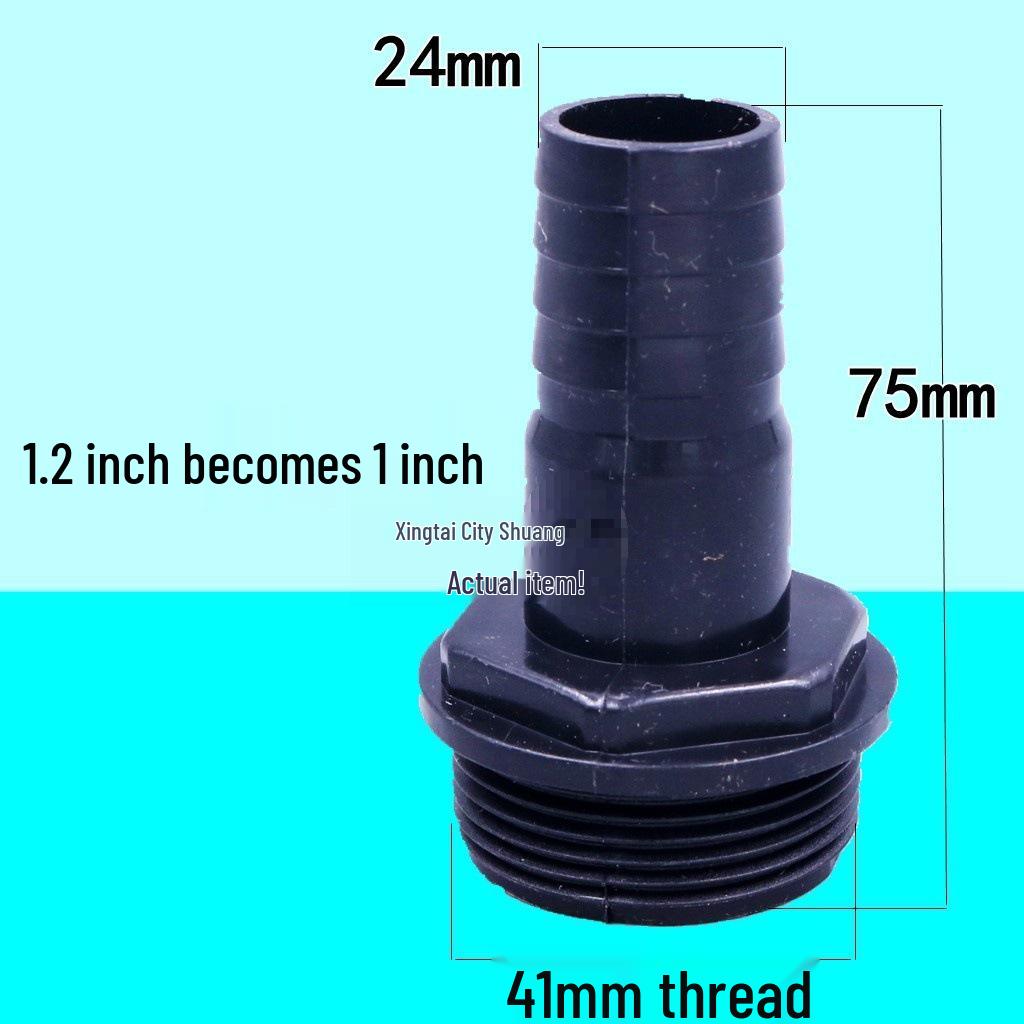 Thickened Plastic Male Thread Hose Adapter, 4-Inch To 1.5-Inch, for Water Pump Connections