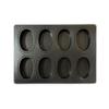 Matsunaga Manufacturing MB Teflon-Coated Oval Top Plate, 8 Pieces, Black