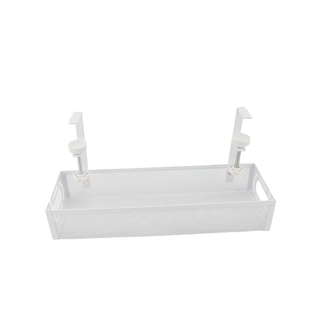 Under Desk Cable Management Tray Carbon Steel Under Desk Storage Basket Cable Organizer with Clamp for Office Home