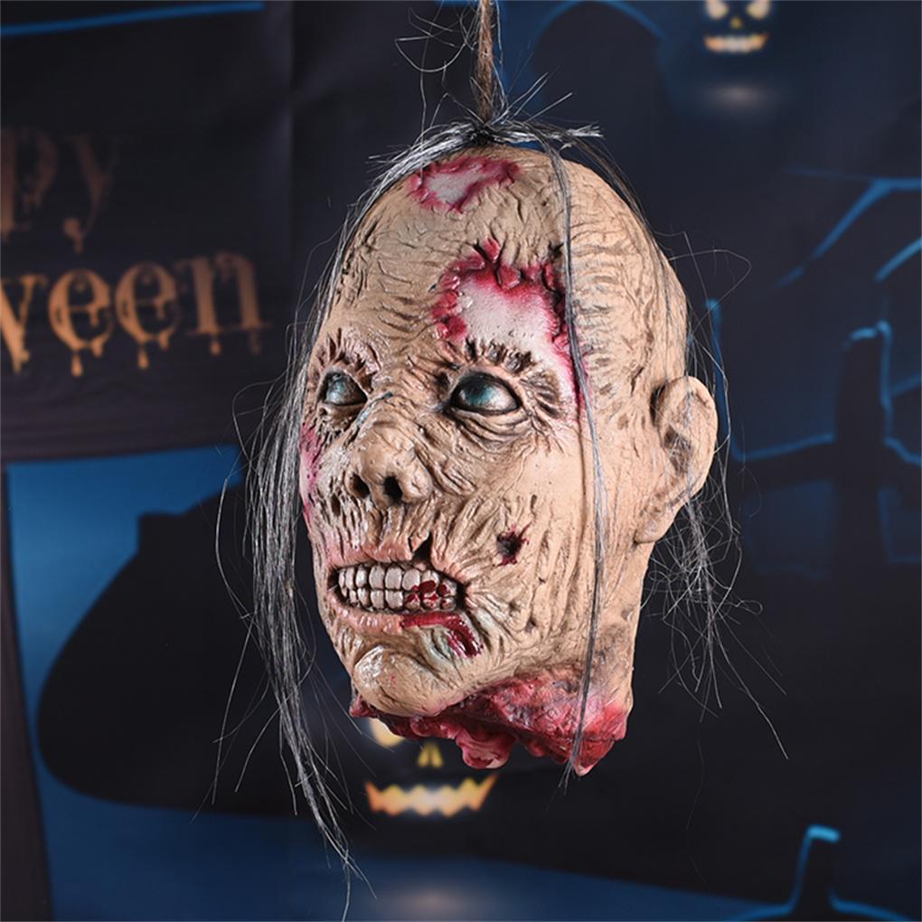 Halloween Themed Party Hanging Head Home Hotel Haunted House Scary Tabletop Centerpiece Horrible Decor Holiday Banquet Prop