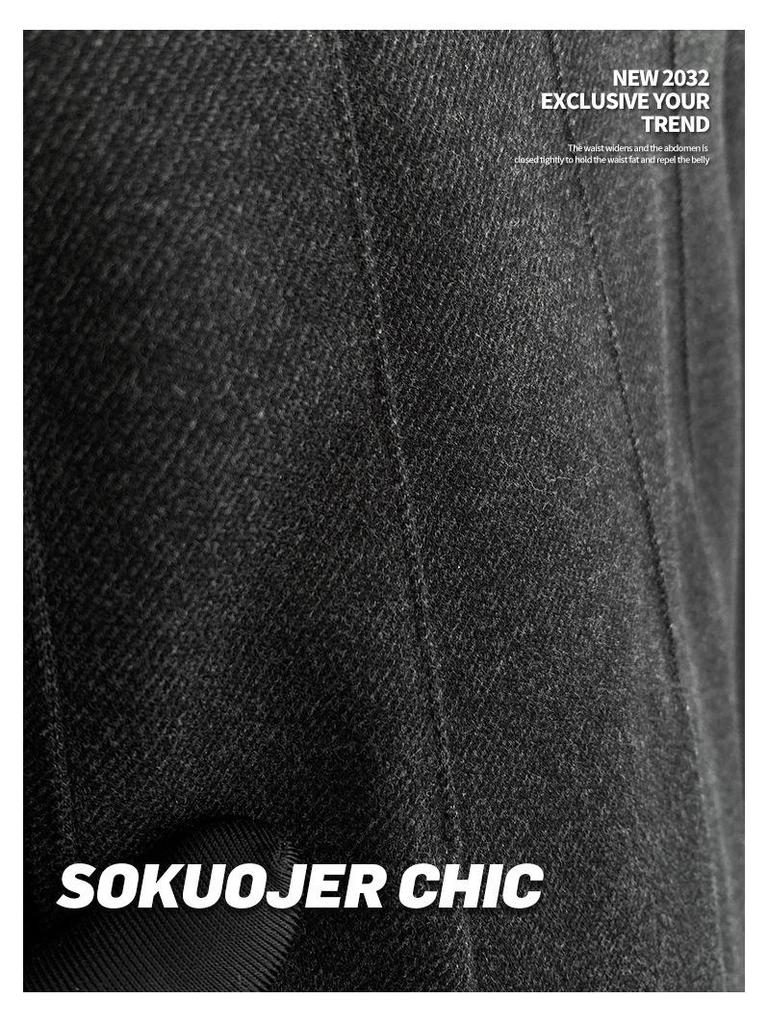 Women's High-Waisted Wool Blend Midi Skirt: Thick Pleated, Slimming Korean Style for Autumn & Winter