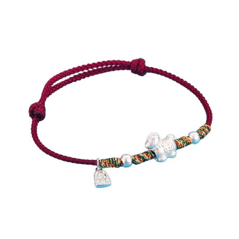 Year of the Horse Zodiac Bracelet: Luxury Red Rope with Lucky Horse Charm for Men & Women
