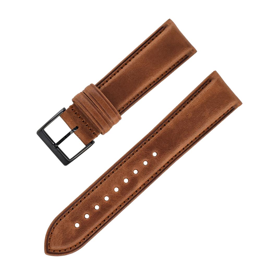 Plain Weave First-Layer Cowhide Leather Watch Strap, Suitable For Dw Men'S And Women'S Watch Accessories Plain Weave Leather Strap